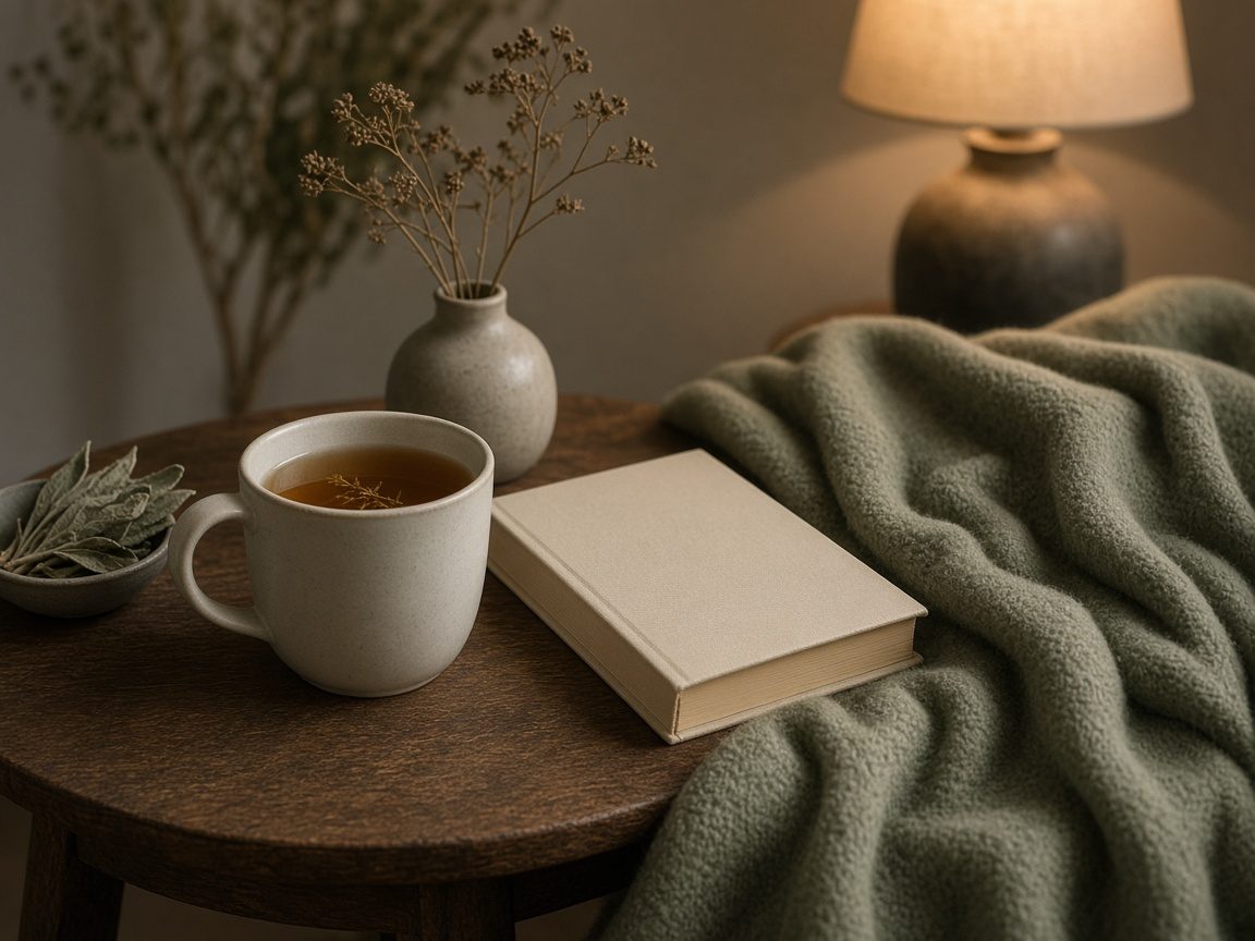 Evening tea and a book